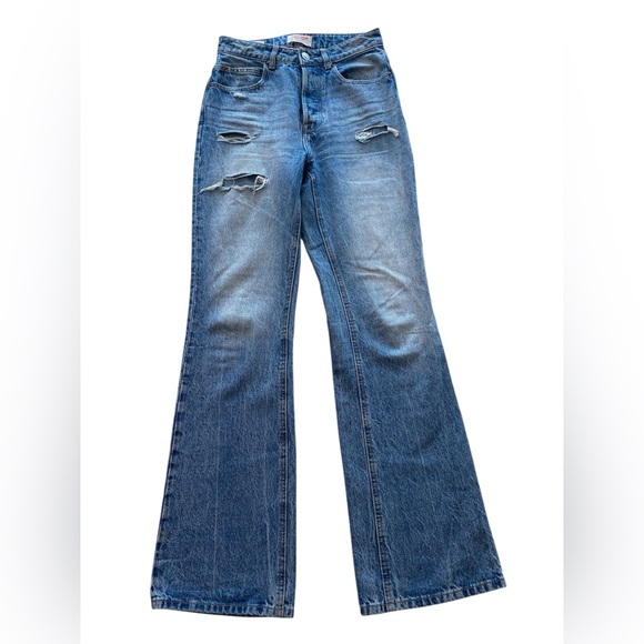 Stradivarius Flare Distressed Jeans - Picture 1 of 6